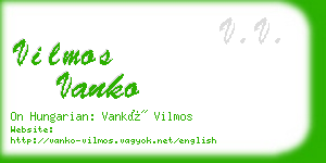 vilmos vanko business card